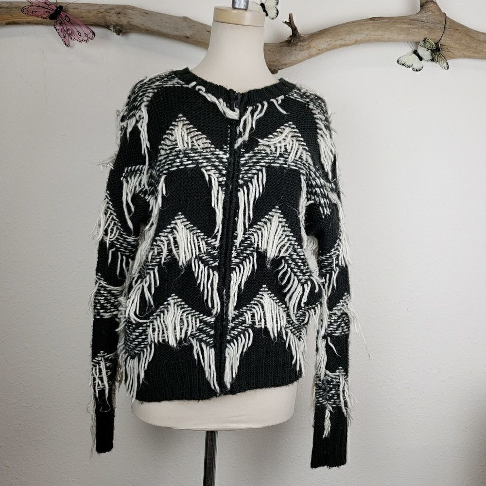 Volcom yarn fringe knit cardigan